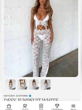 Desy White Lace Jumpsuit